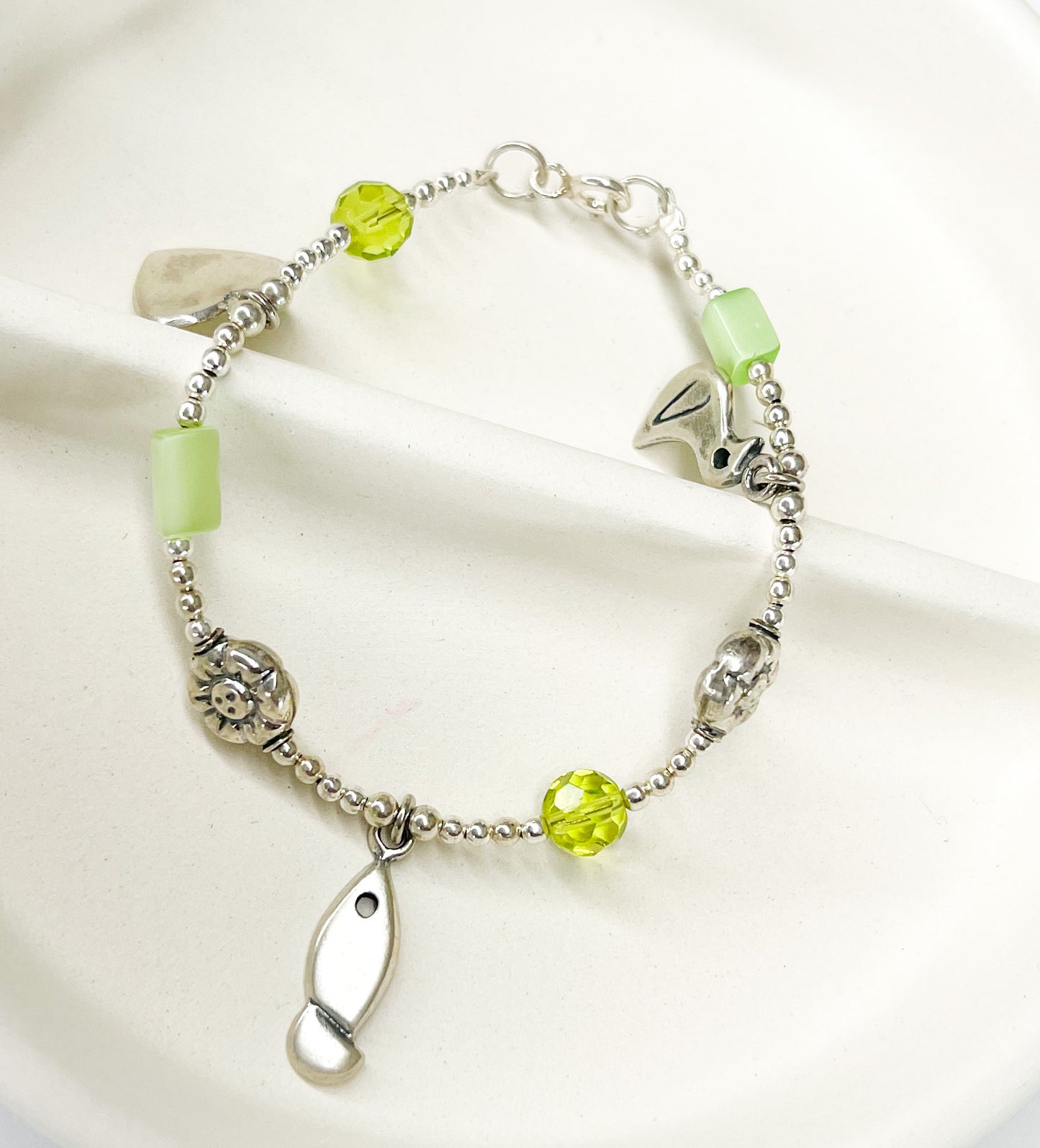 Kids Peridot Bracelet-Solid sterling Silver