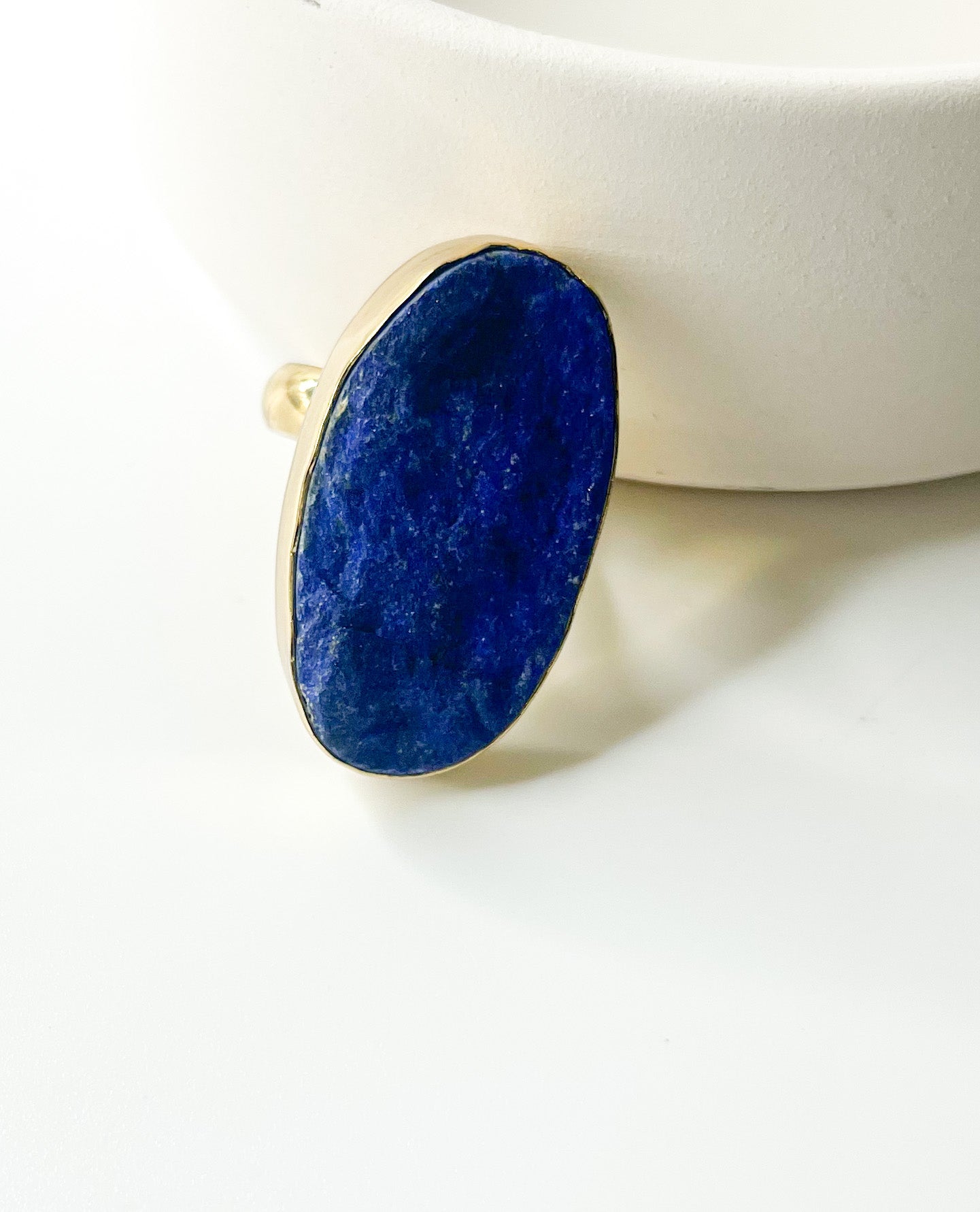 Raw Lapis lazuli Druzy Ring - Alchemia Gold