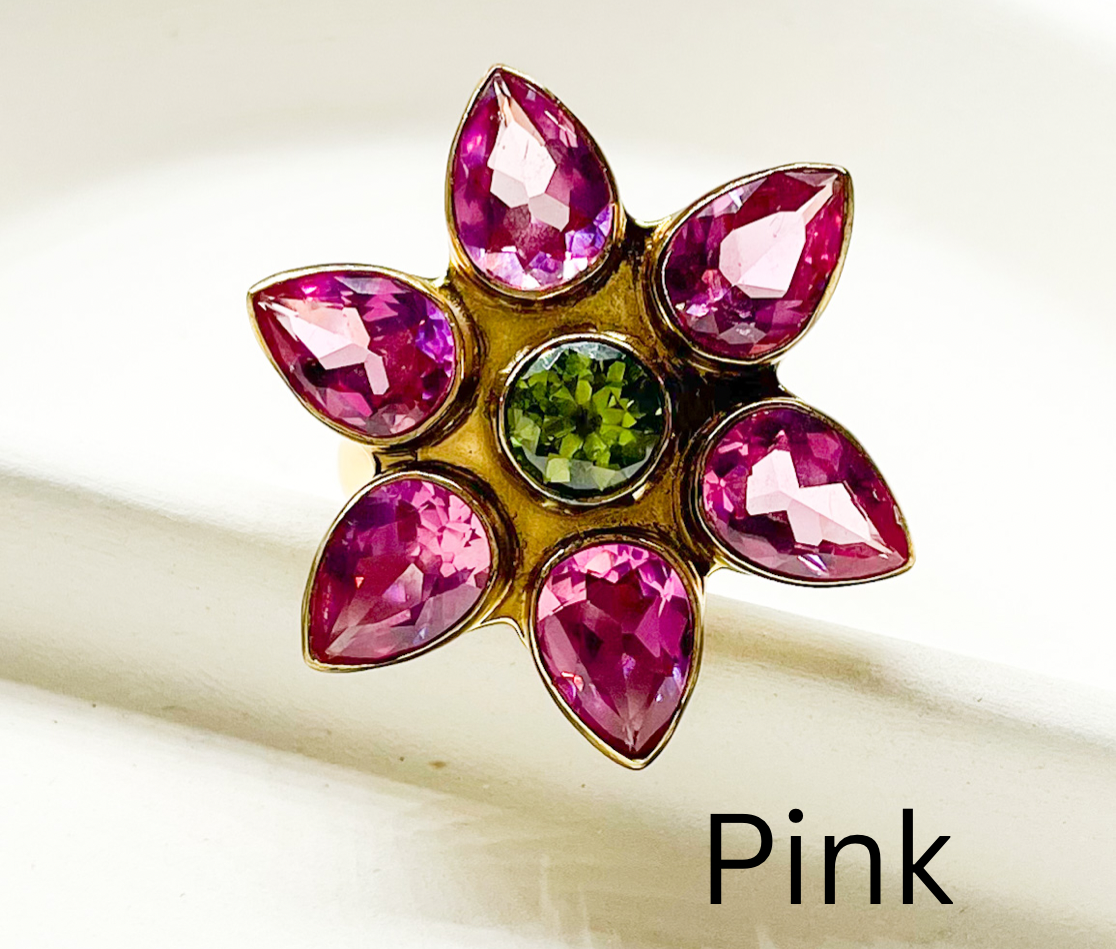 Load image into Gallery viewer, Gemstone Flower Ring - Alchemia
