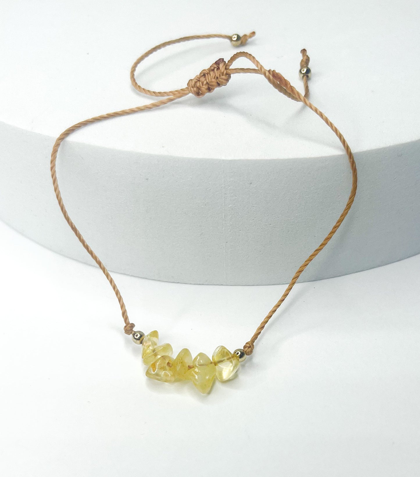 Yellow quartz Bolo Bracelet-Natural Bolo