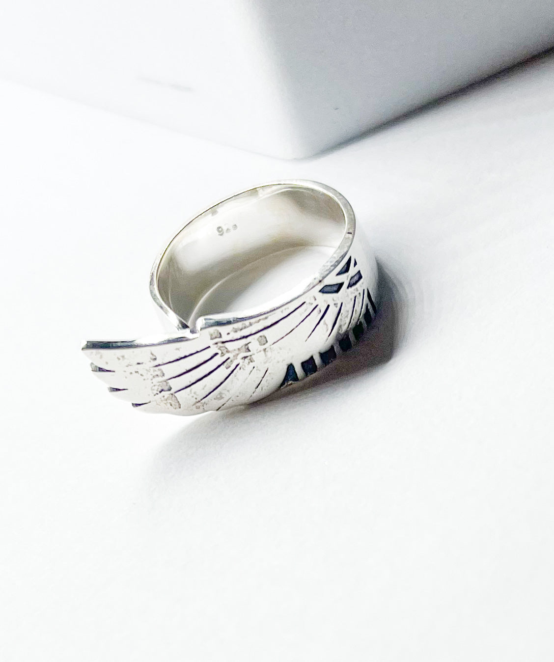 Single Wing Adjustable Ring - Solid Sterling Silver