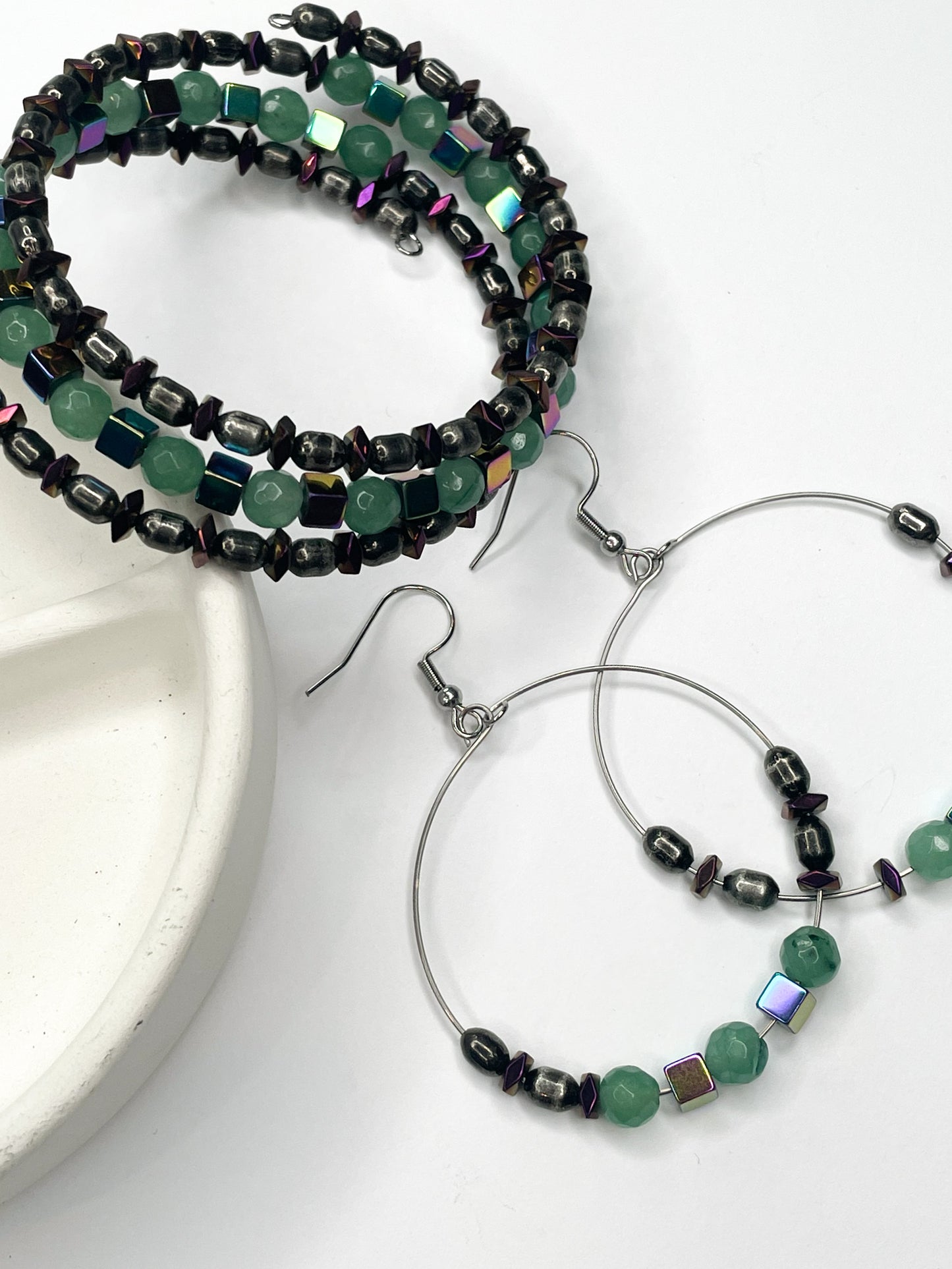 Boho Earrings & Bracelet Wrap Set