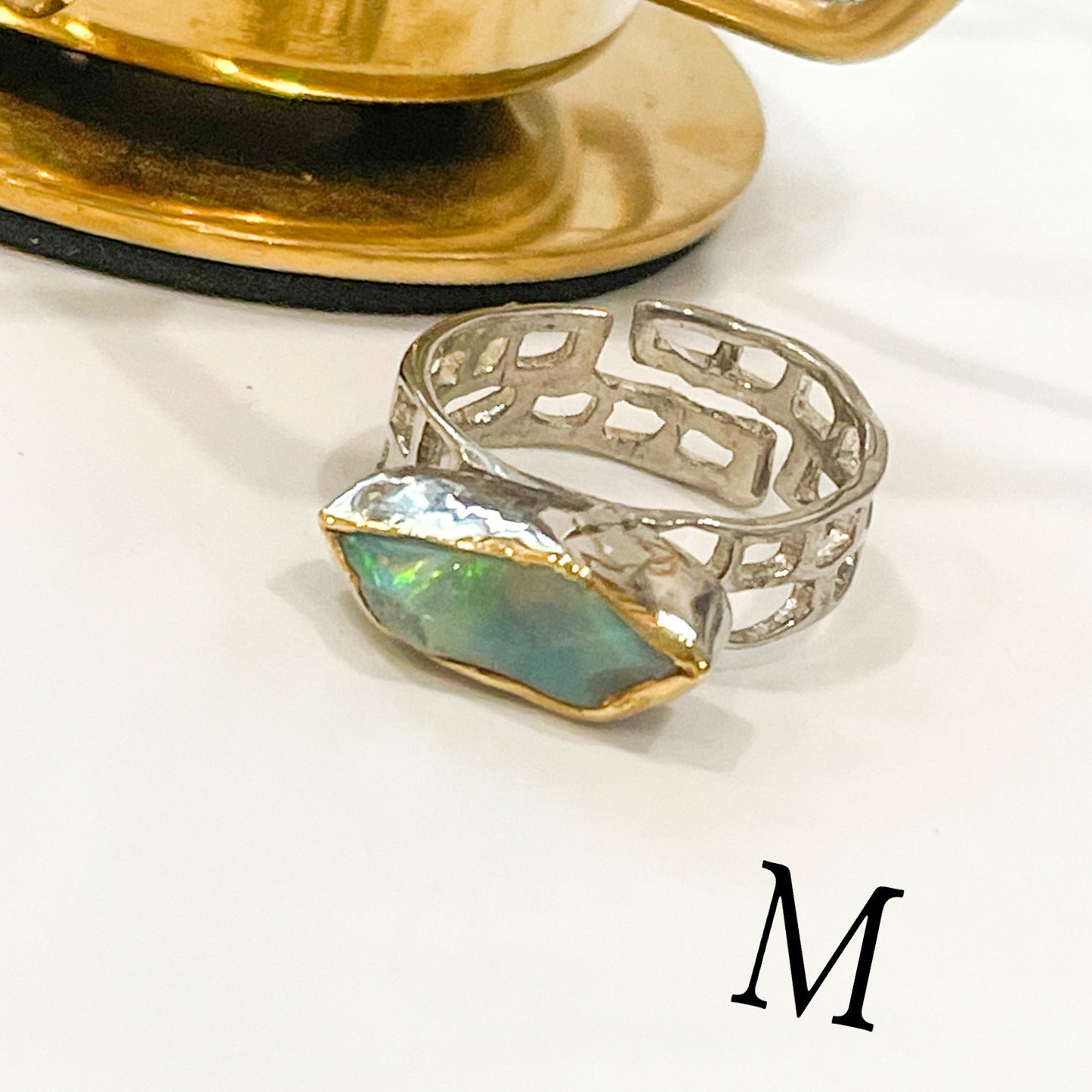 Ethiopian Opal Unique Band - Solid Sterling Silver