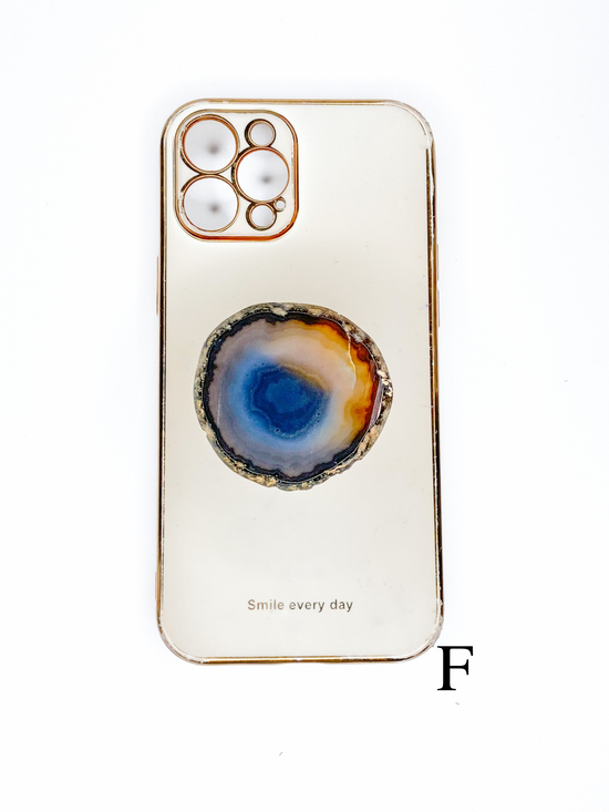 Load image into Gallery viewer, Black Natural Raw Agate Phone Stone
