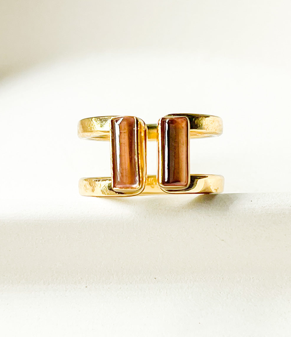 Pink Sapphire Double Band Ring - Alchemia