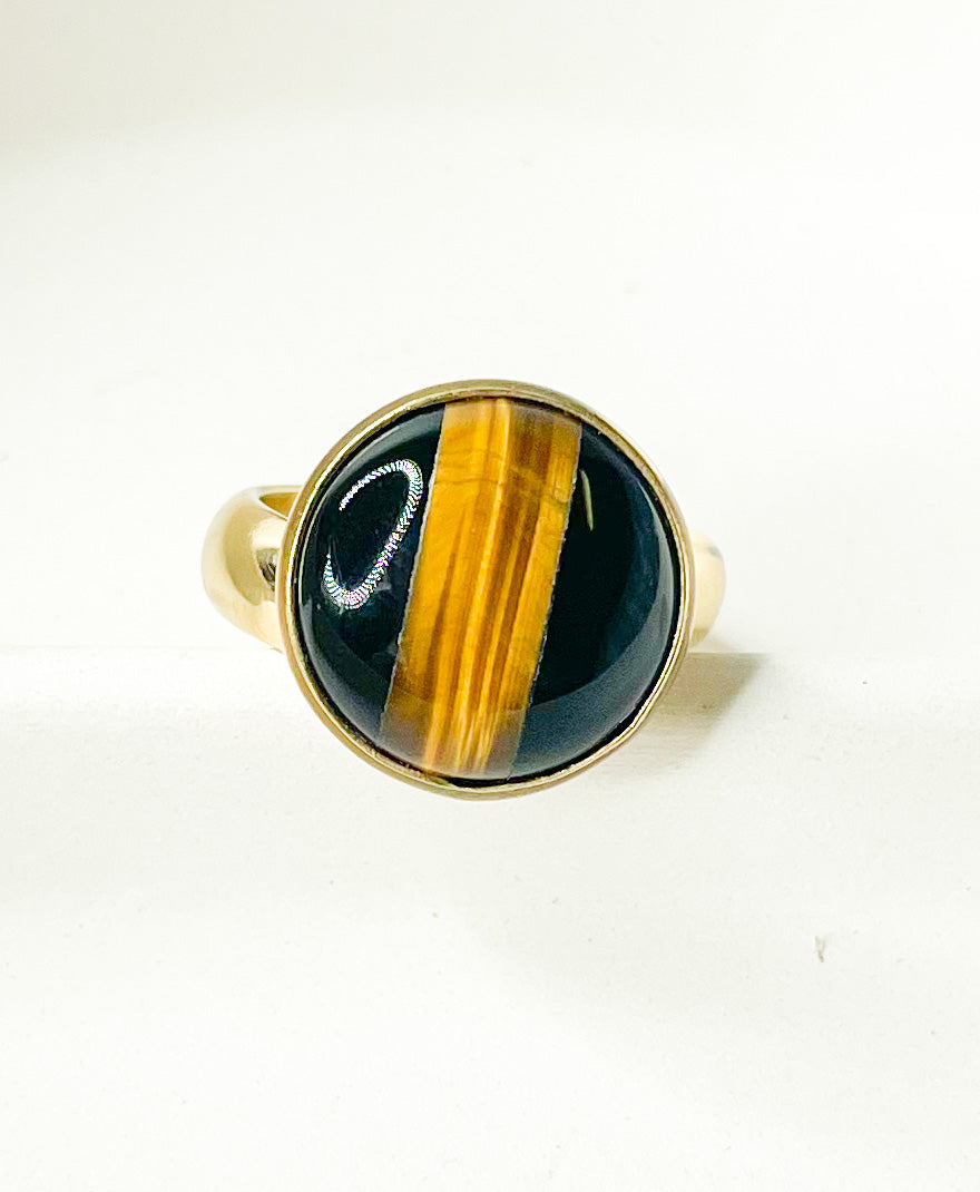Tiger Eye Polka Dot Ring & Pendant - Alchemia & Sterling Silver