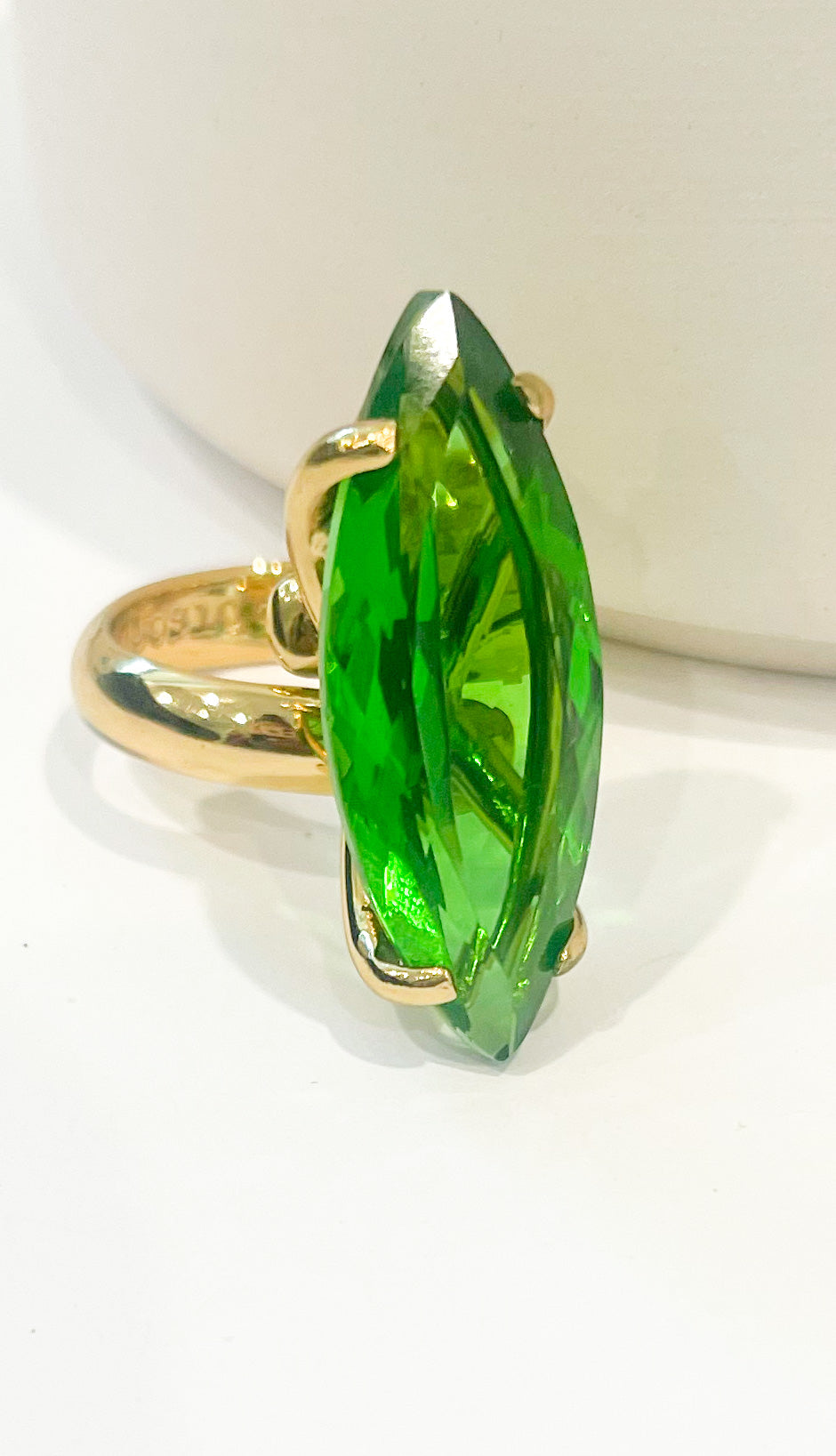 Load image into Gallery viewer, Green Nano Marquee Prong Ring - Alchemia
