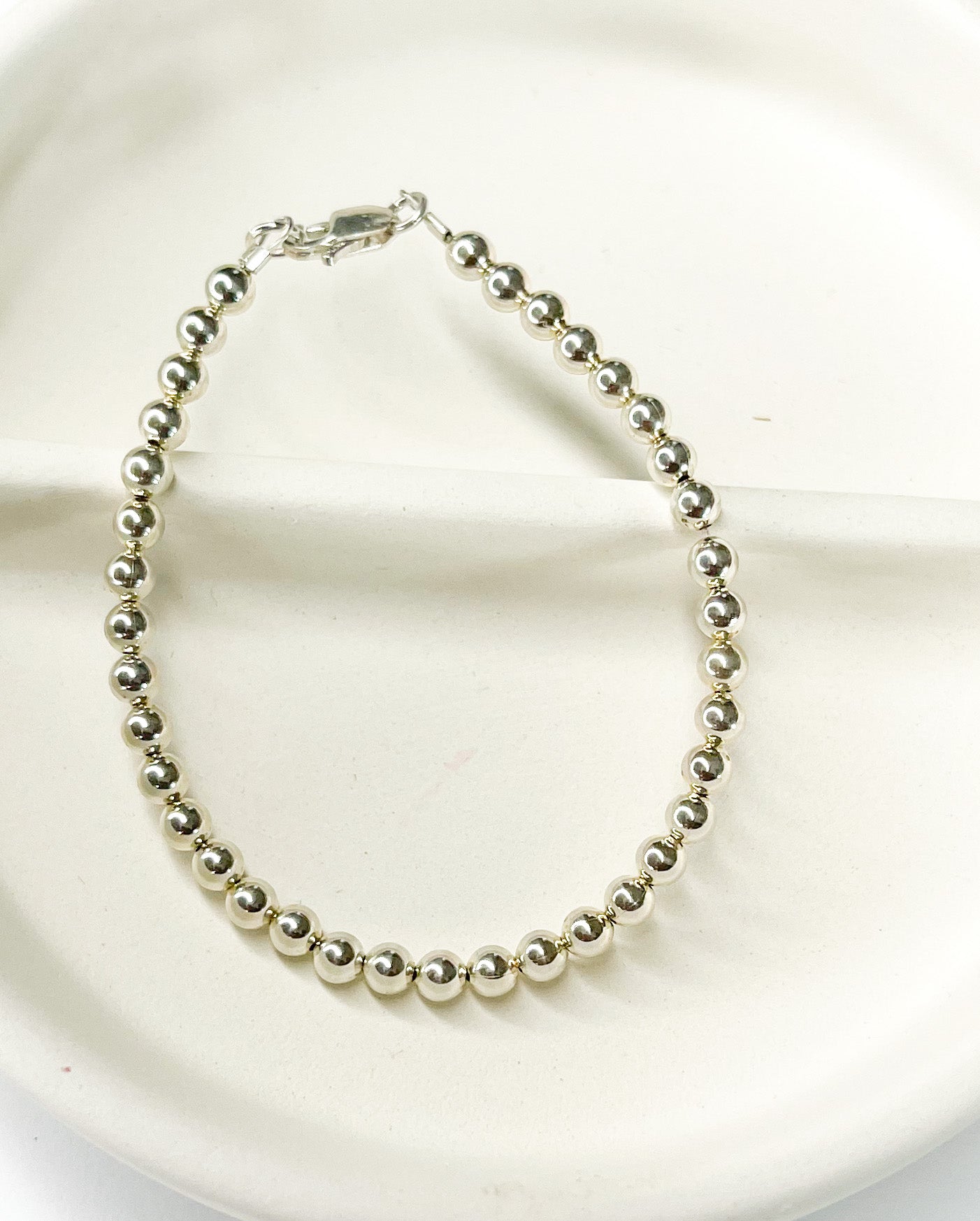 kids thick Bubble Bracelet-Solid Sterling Silver