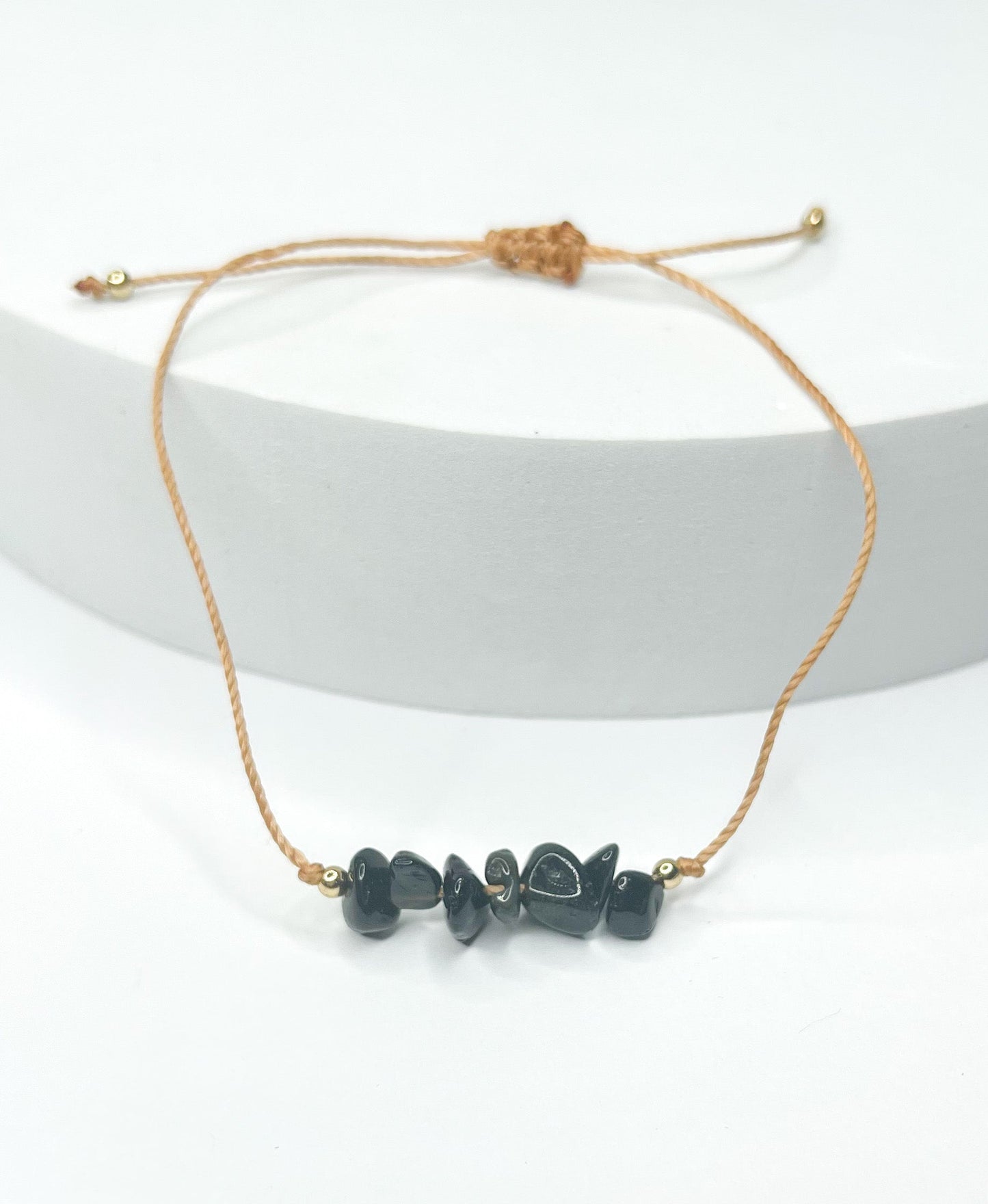 Black Onyx Bolo Bracelet-Natural Bolo