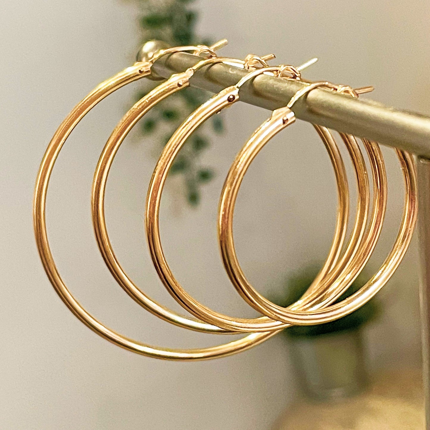 Hollow Tube Hoops - 18k Gold Filled