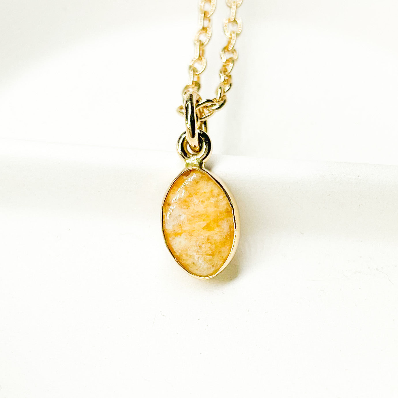 Dainty Yellow Quartz Marquis Cut Pendant- Alchemia