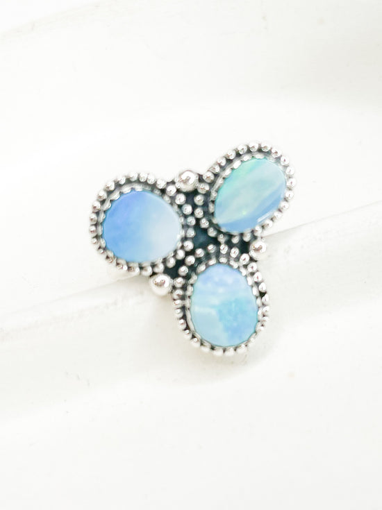 Load image into Gallery viewer, Australian Opal Adjustable Ring - Solid Sterling Silver
