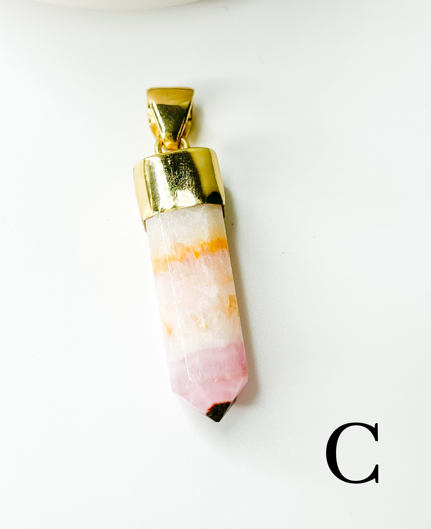 Pink Aragonite Point Pendant - Alchemia