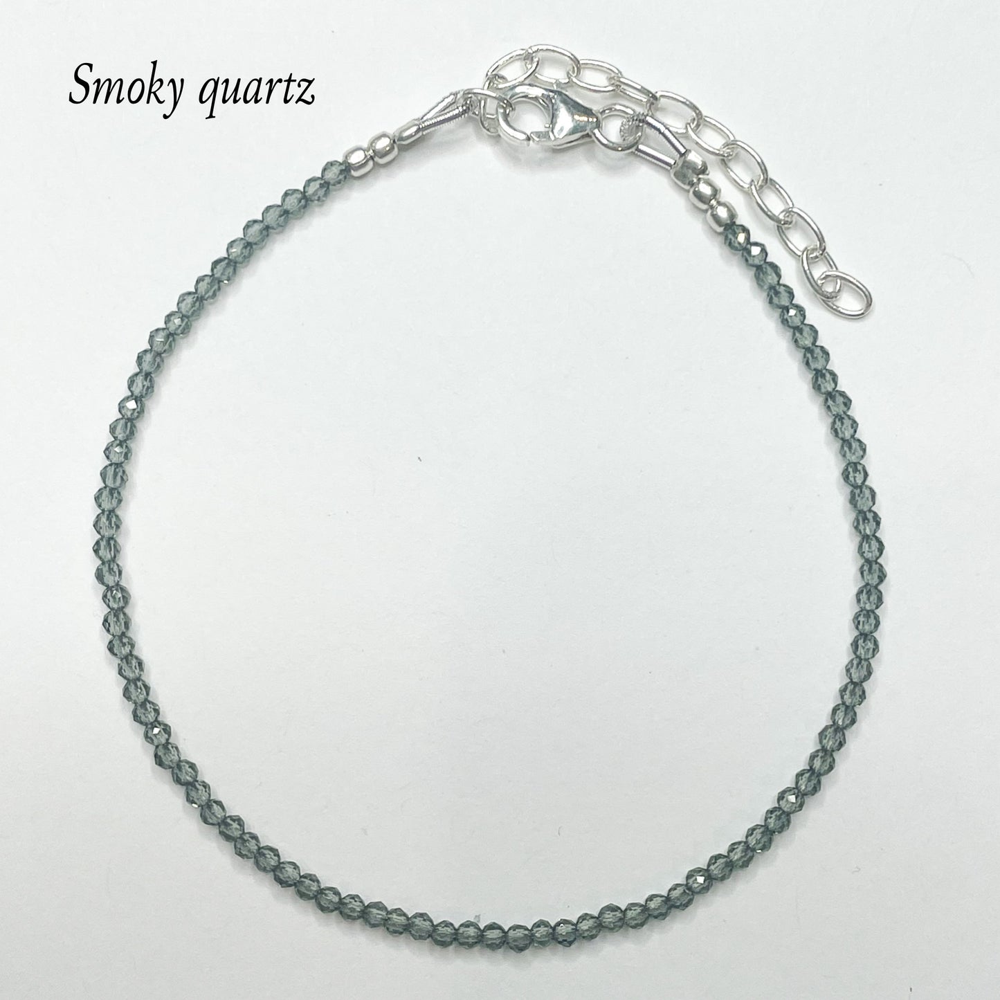 Dainty Natural Stone Bracelet- Solid Sterling Silver
