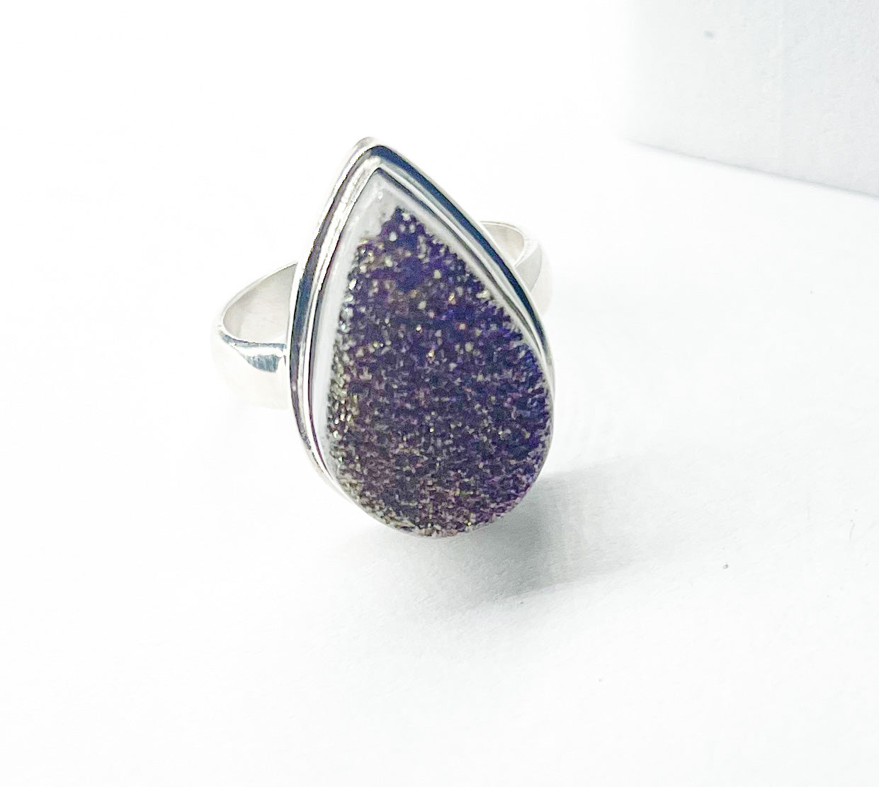 Purple Druzy Quartz Ring - Size 6.75 - Starborn