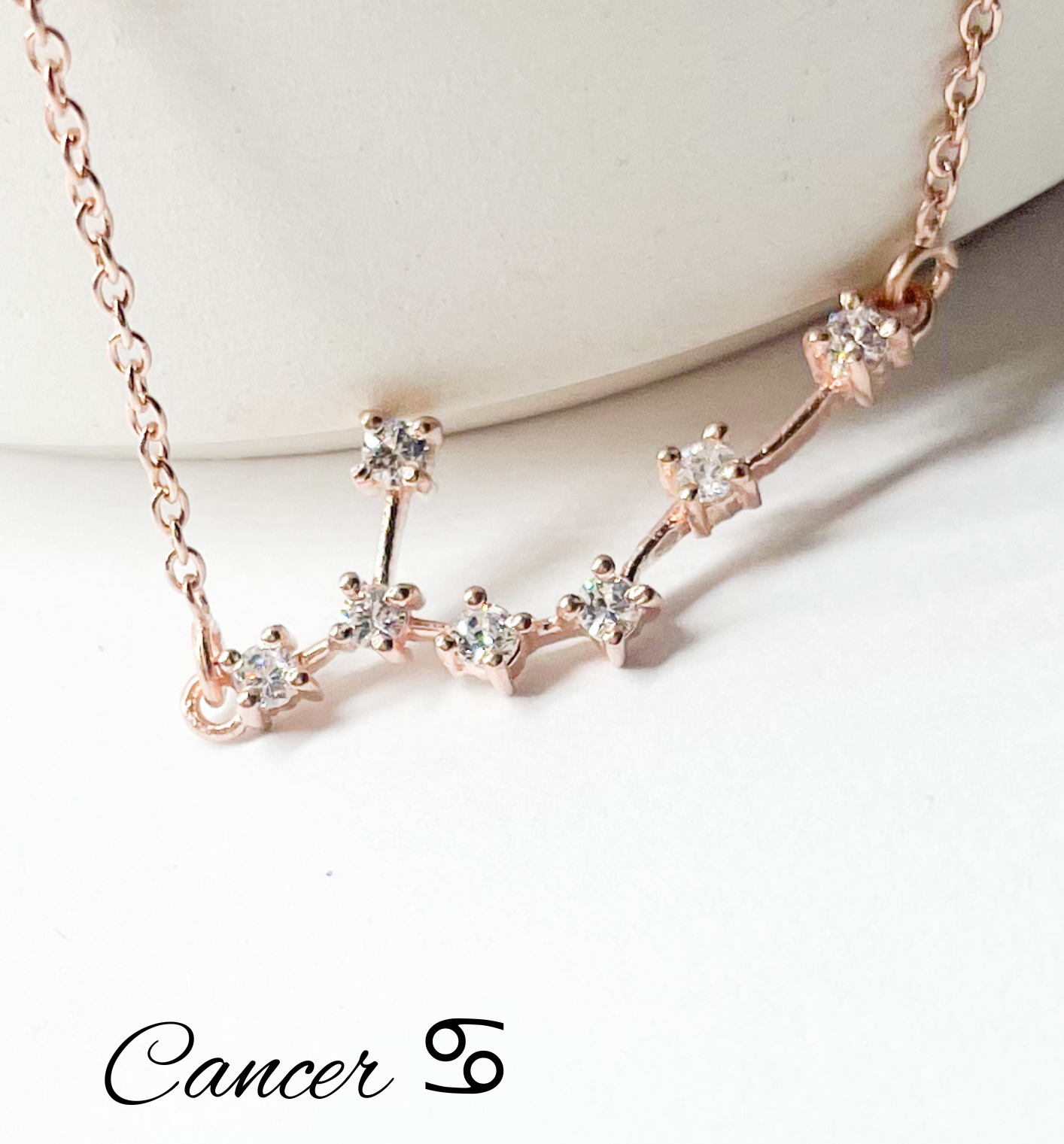 Cancer Zodiac Necklace - Rose