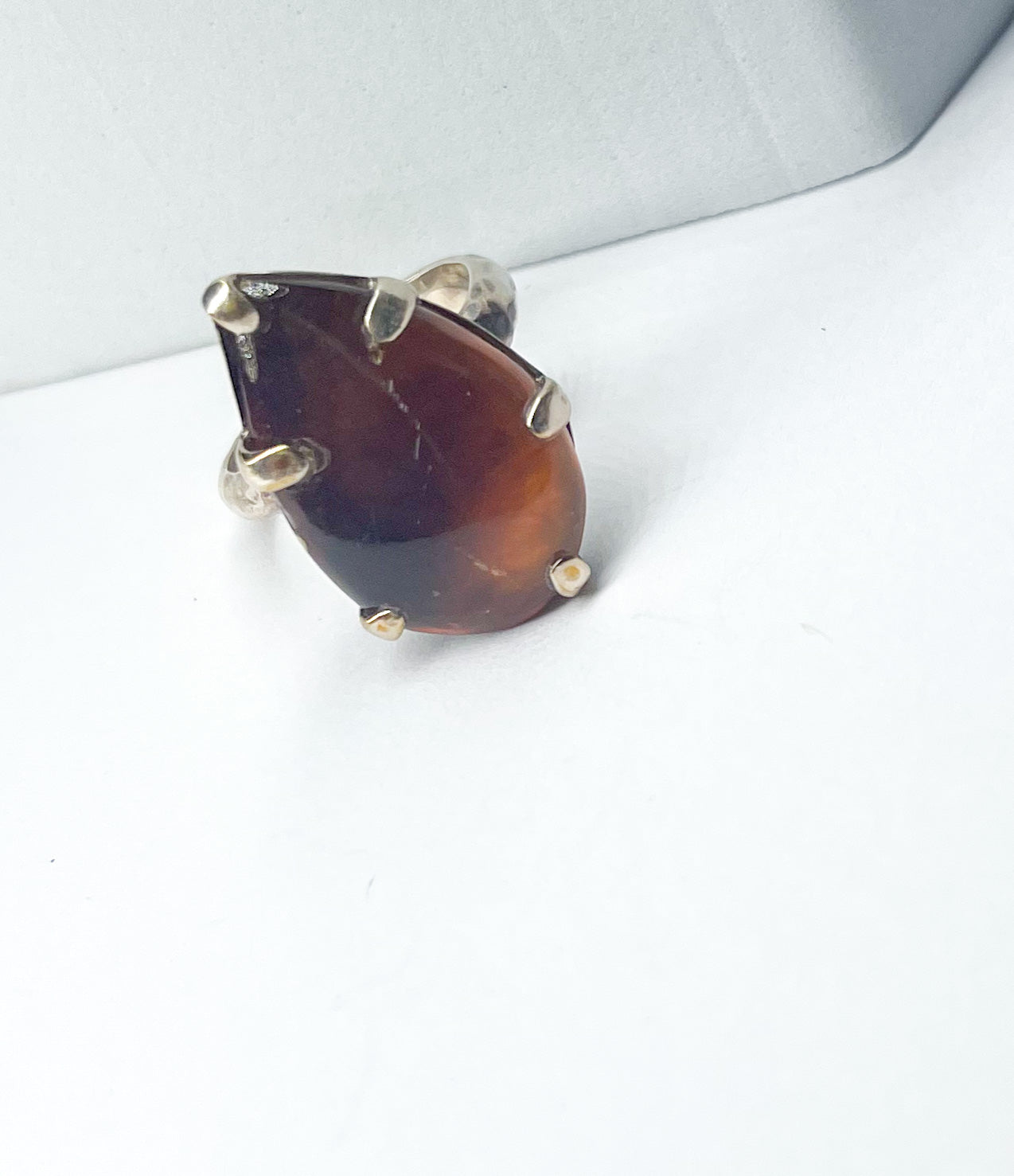 Adjustable Amber Silver Ring-Starborn