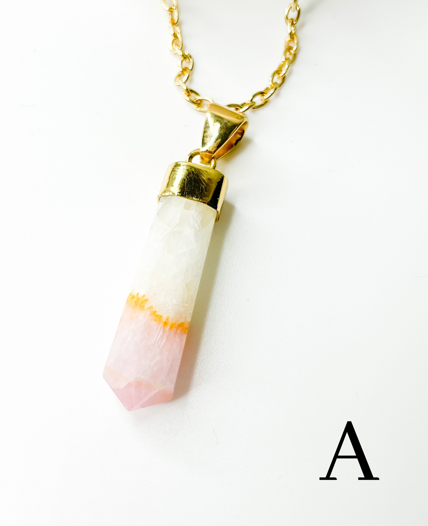 Pink Aragonite Point Pendant - Alchemia