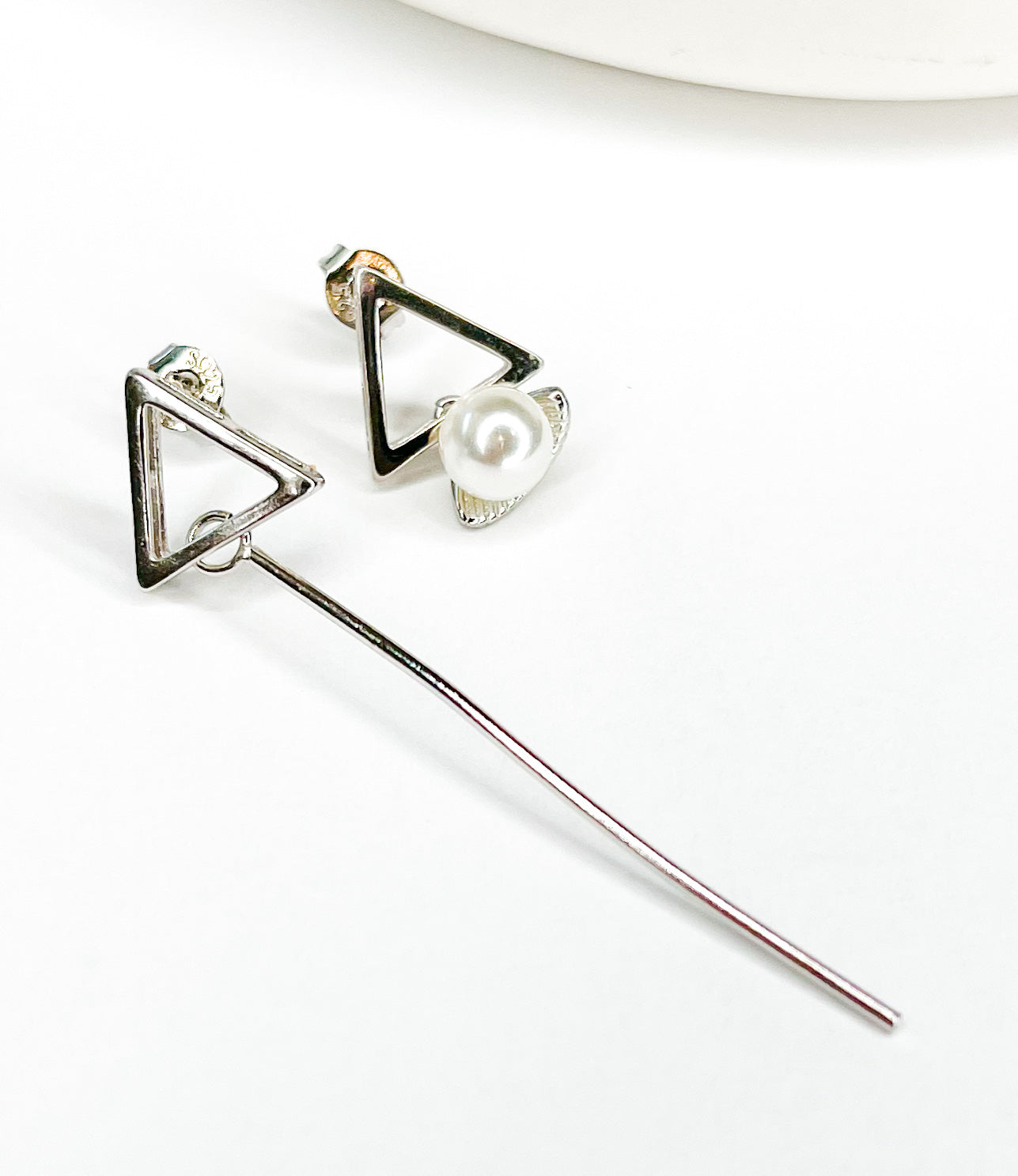 Triangular Asymmetry Studs-Solid Sterling Silver