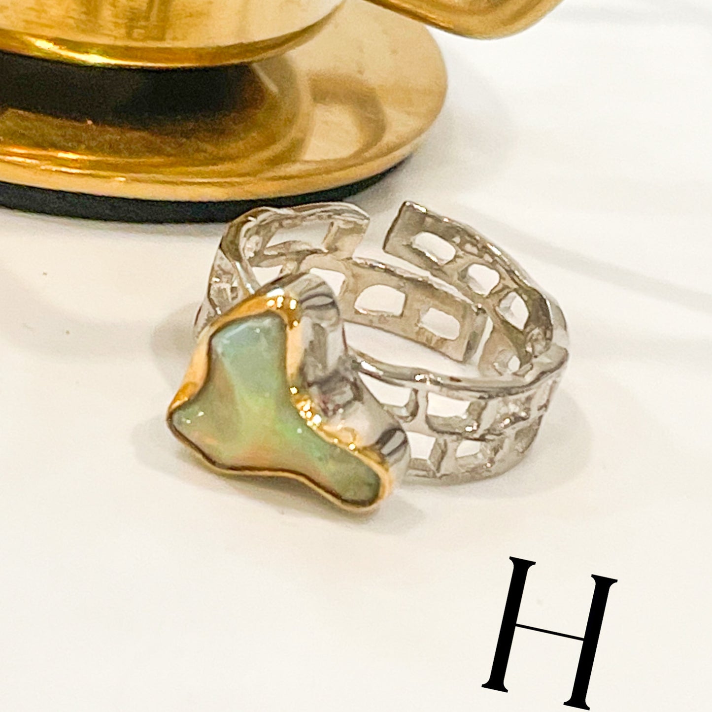 Ethiopian Opal Unique Band - Solid Sterling Silver