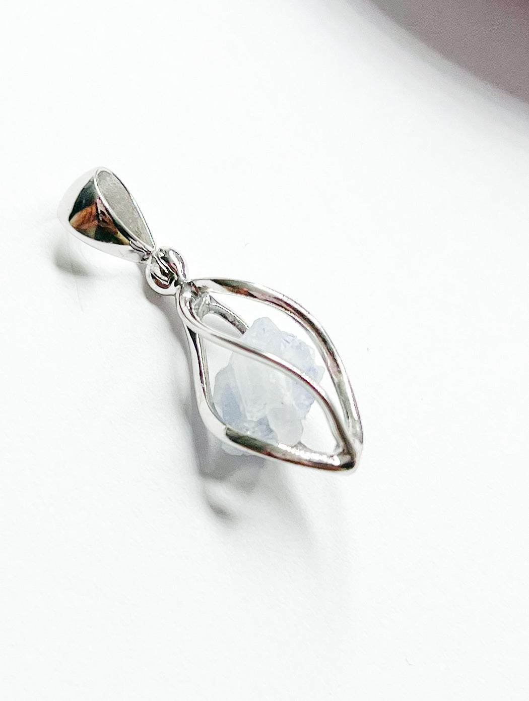 Load image into Gallery viewer, Dainty Quartz Pendant - Solid Sterling Silver
