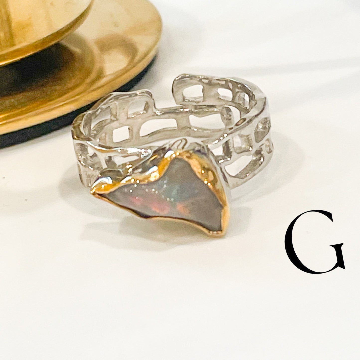 Ethiopian Opal Unique Band - Solid Sterling Silver