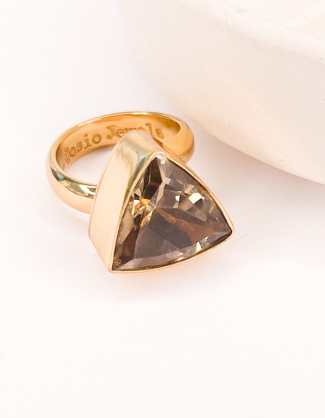 Trillion Smokey Quartz Ring - Alchemia
