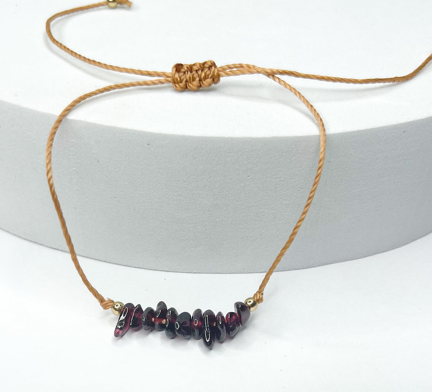Garnet Bolo Bracelet-Natural Bolo