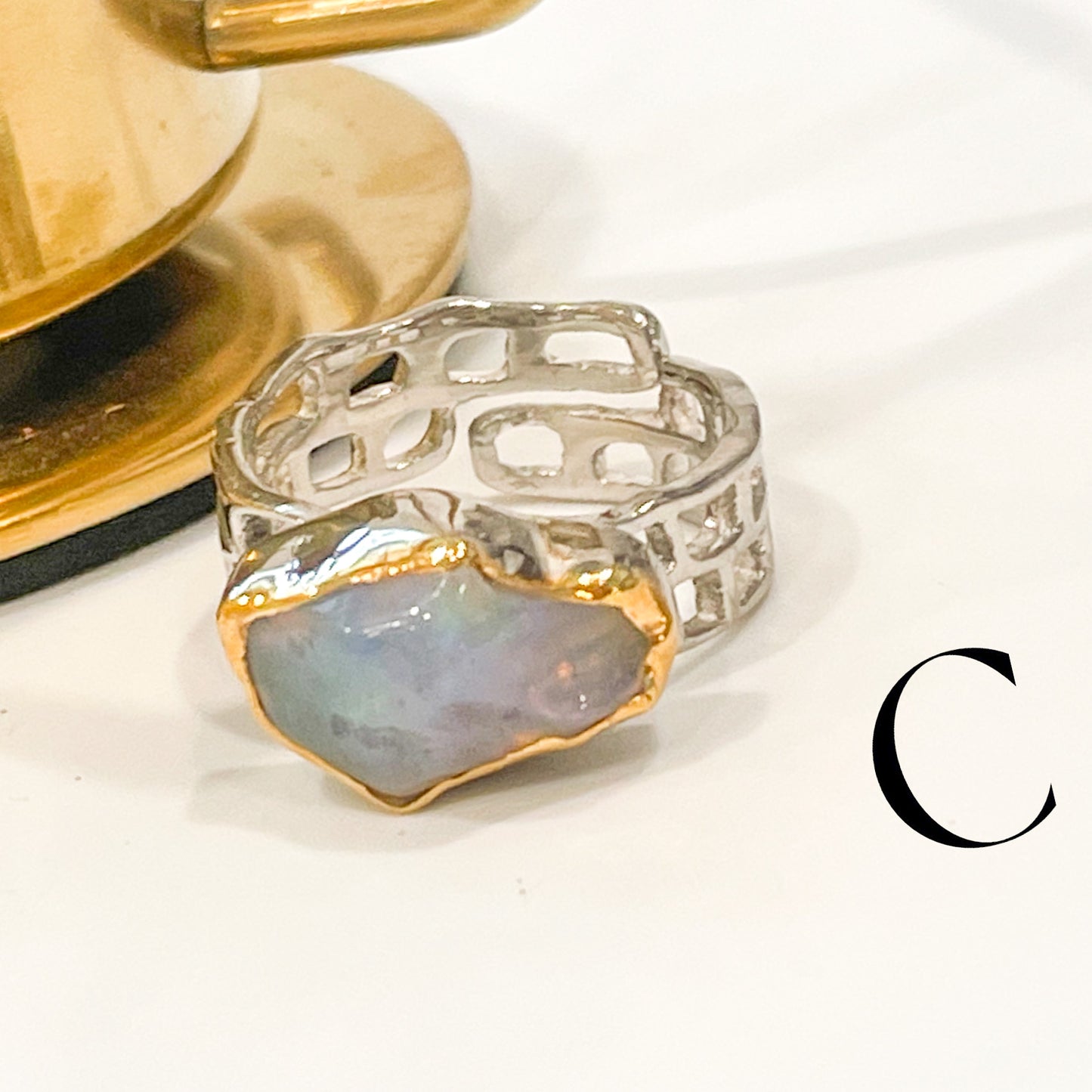 Ethiopian Opal Unique Band - Solid Sterling Silver