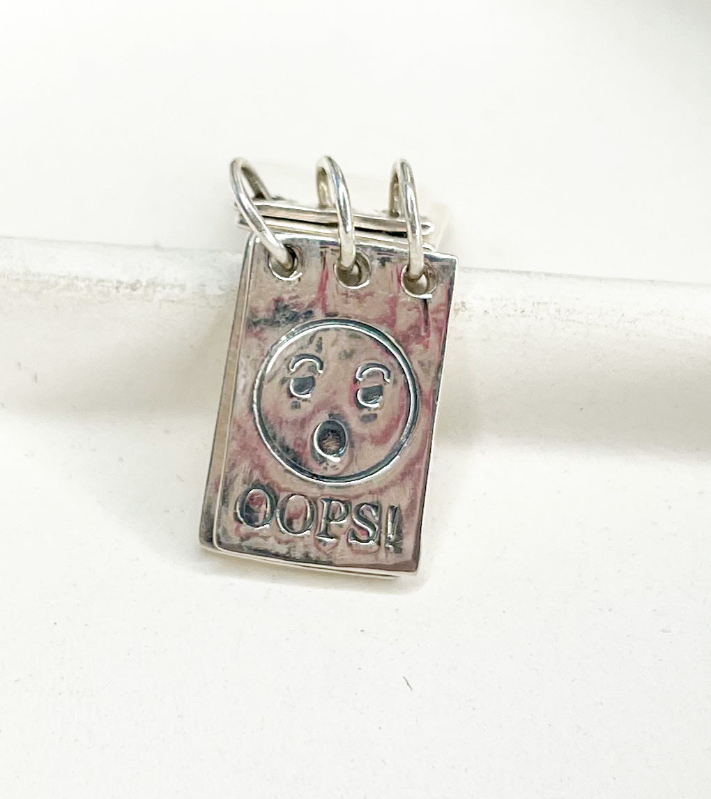 Load image into Gallery viewer, Flip Emoji Book Pendant - Solid Sterling Silver
