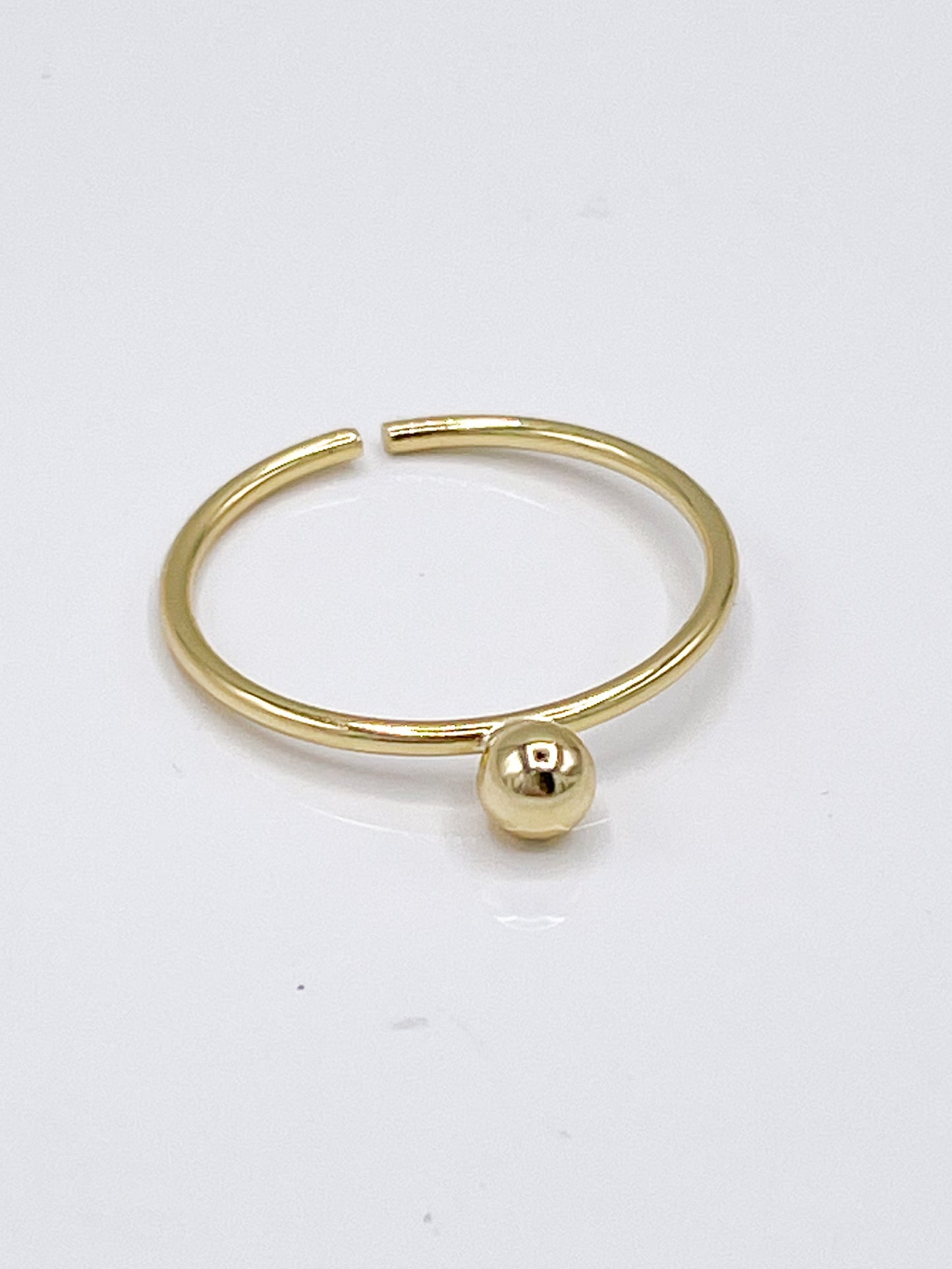 Boho Ball Ring - Solid Sterling Silver w 18k