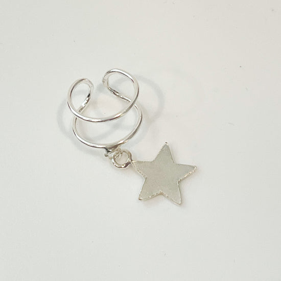 Star Dangle Ear Cuff-Solid Sterling Silver