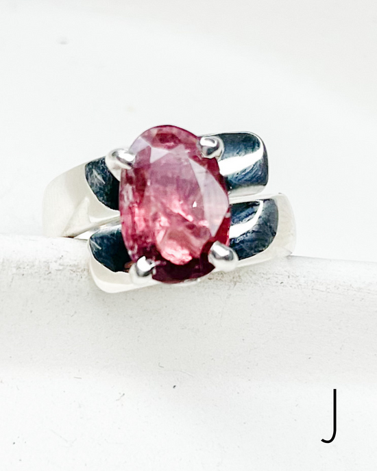 Load image into Gallery viewer, Tourmaline Prong Set Ring-Solid Sterling Silver
