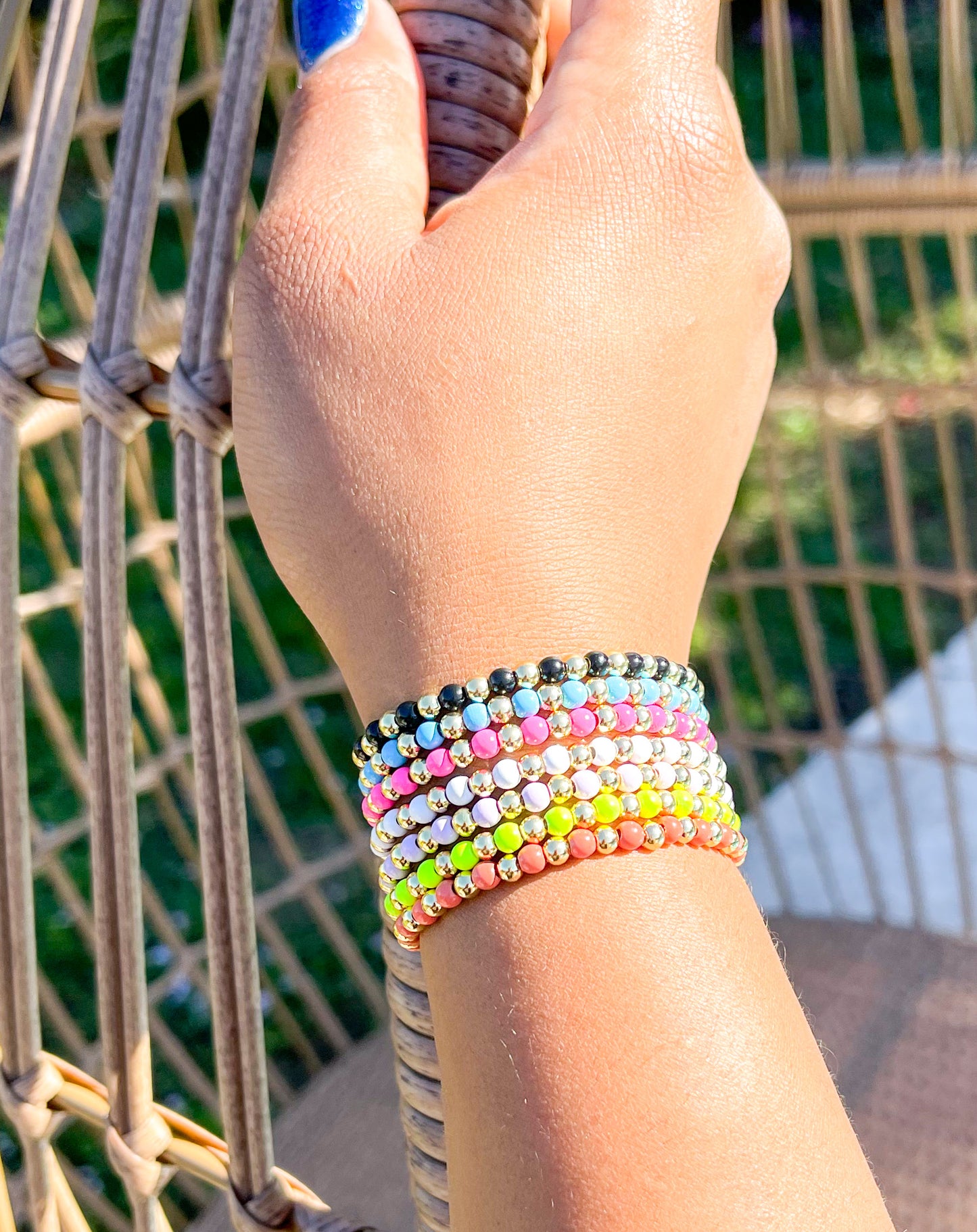 Salmon Stretch Bracelet - 18k Gold Filled