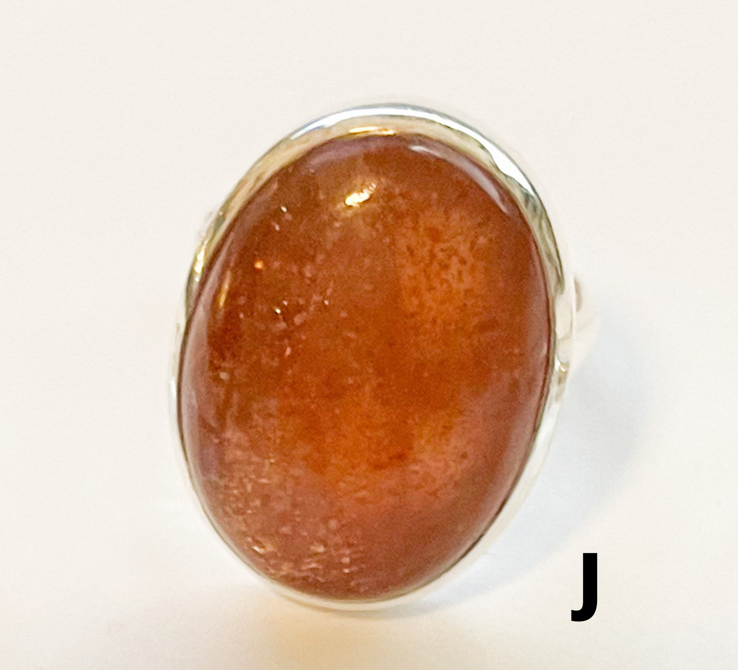 Sunstone Adj Ring - Solid Sterling Silver