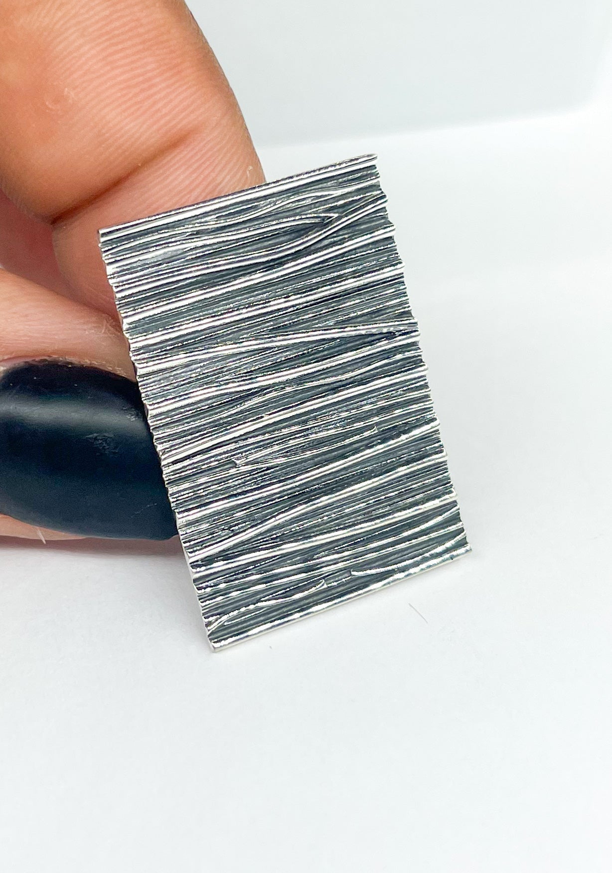 Large Epic Rectangle Adjustable Ring - Solid Sterling Silver