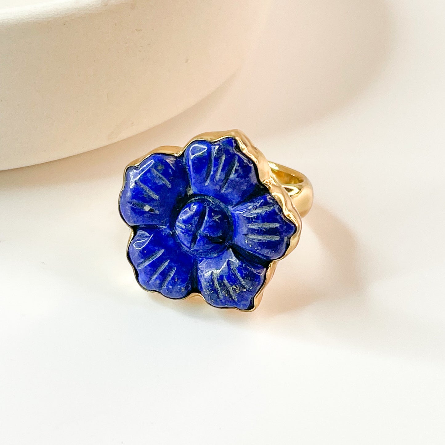 Flower Lapis Lazuli Ring - Alchemia