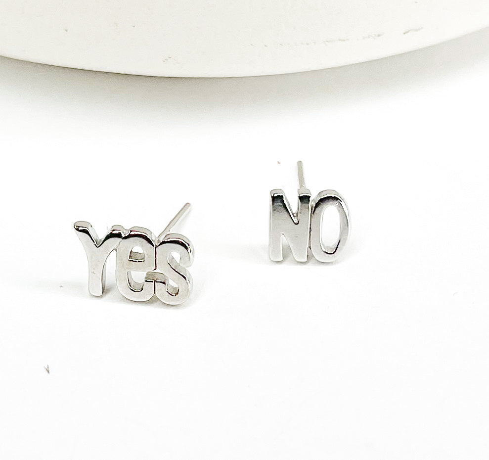 YES NO Studs-Solid Sterling Silver