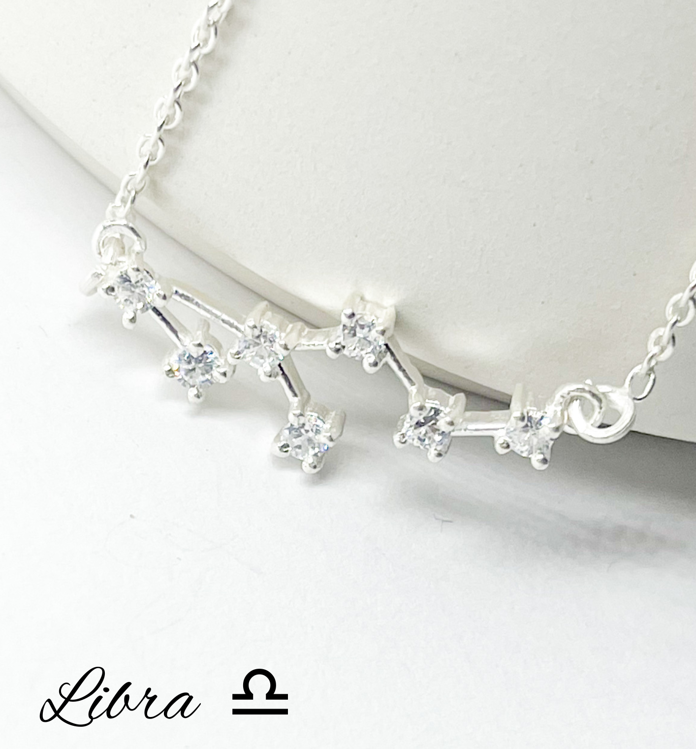 Libra Zodiac Necklace - Silver