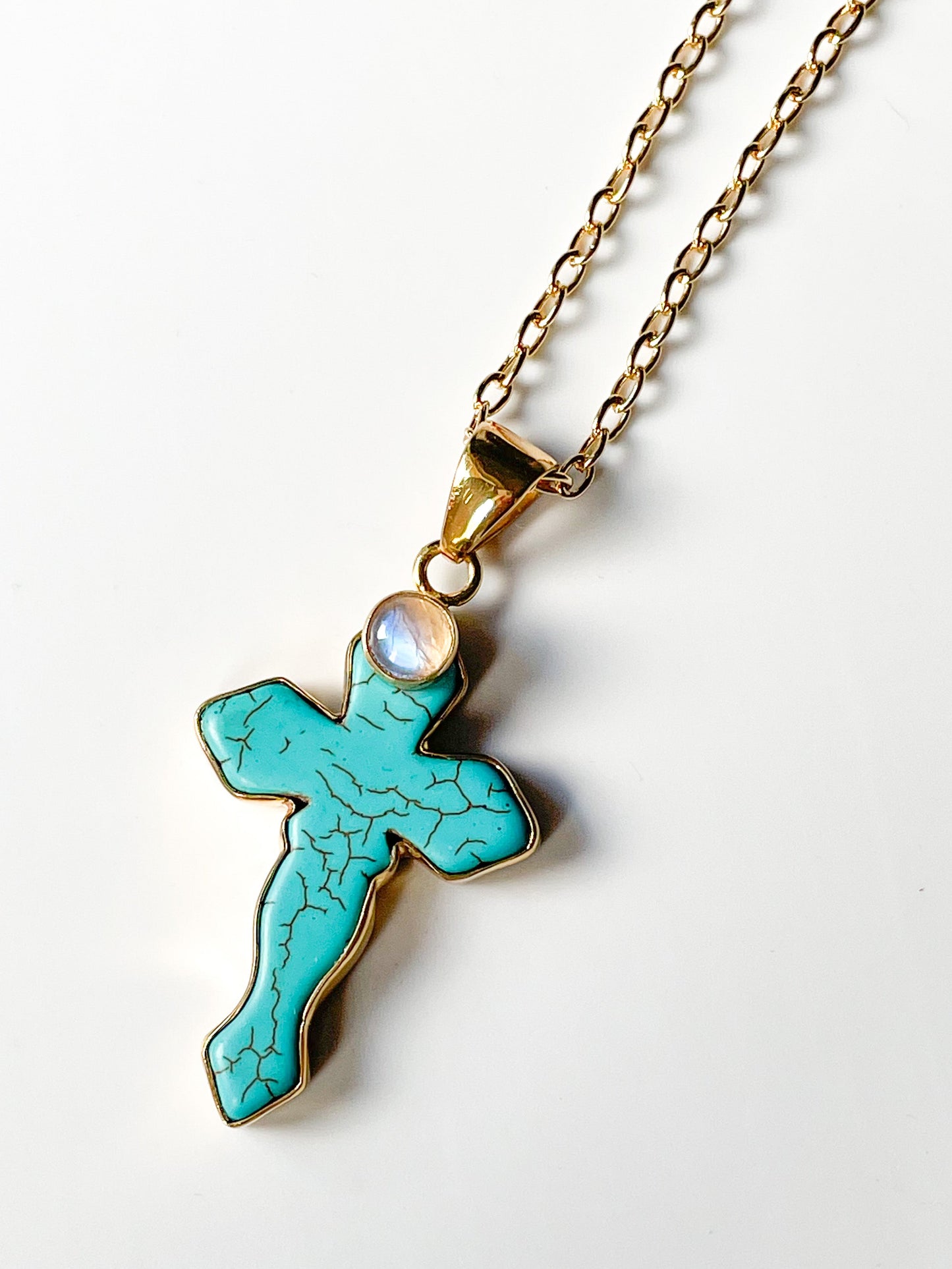 Blue Howlite & Moonstone Pendant - Alchemia