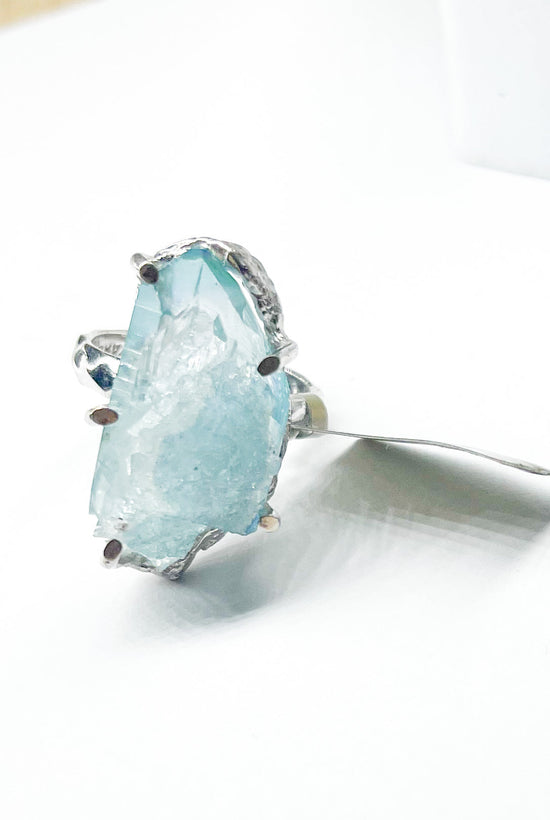Blue Aurora Quartz Lrg. Ring - Size 8 - Starborn