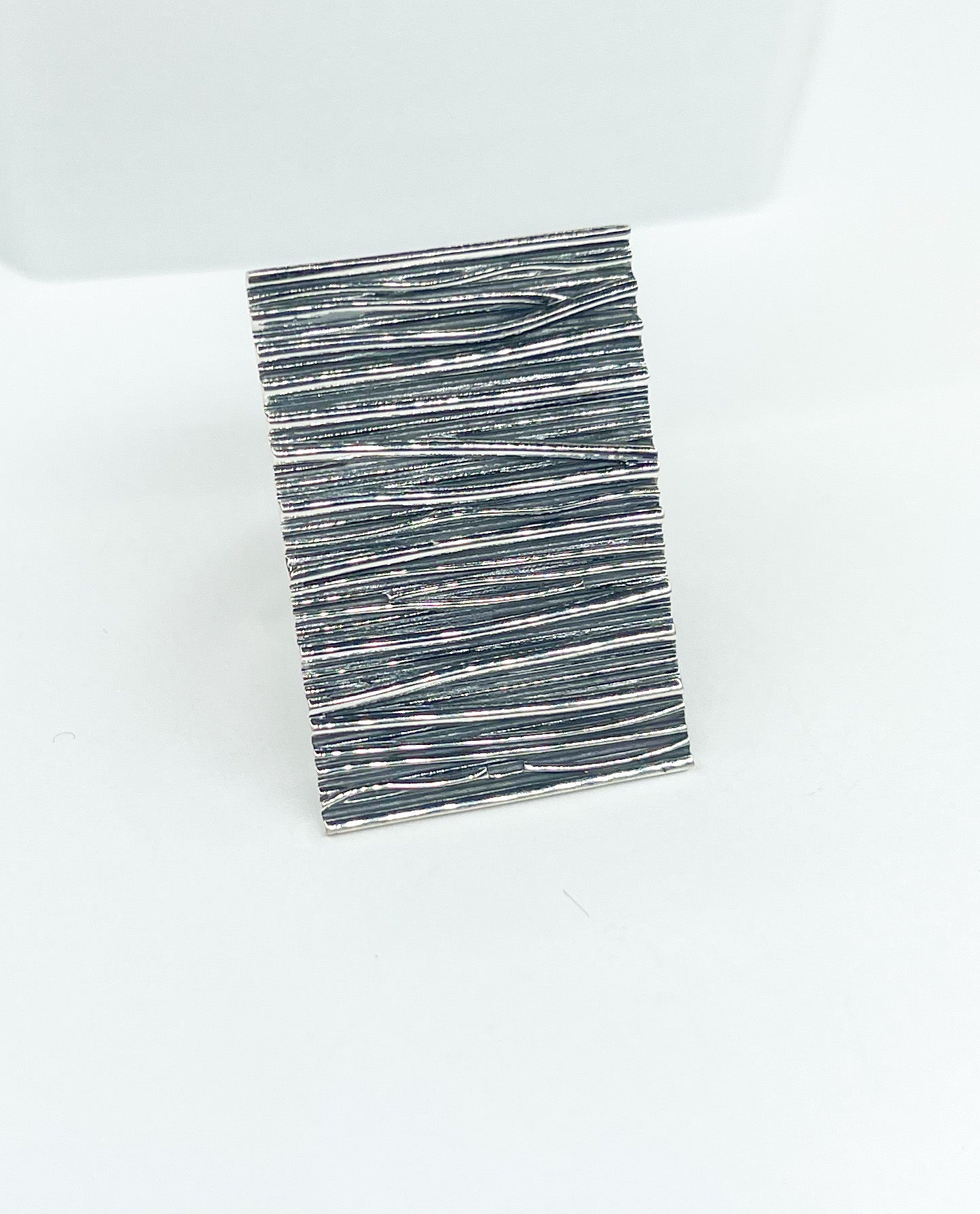 Large Epic Rectangle Adjustable Ring - Solid Sterling Silver