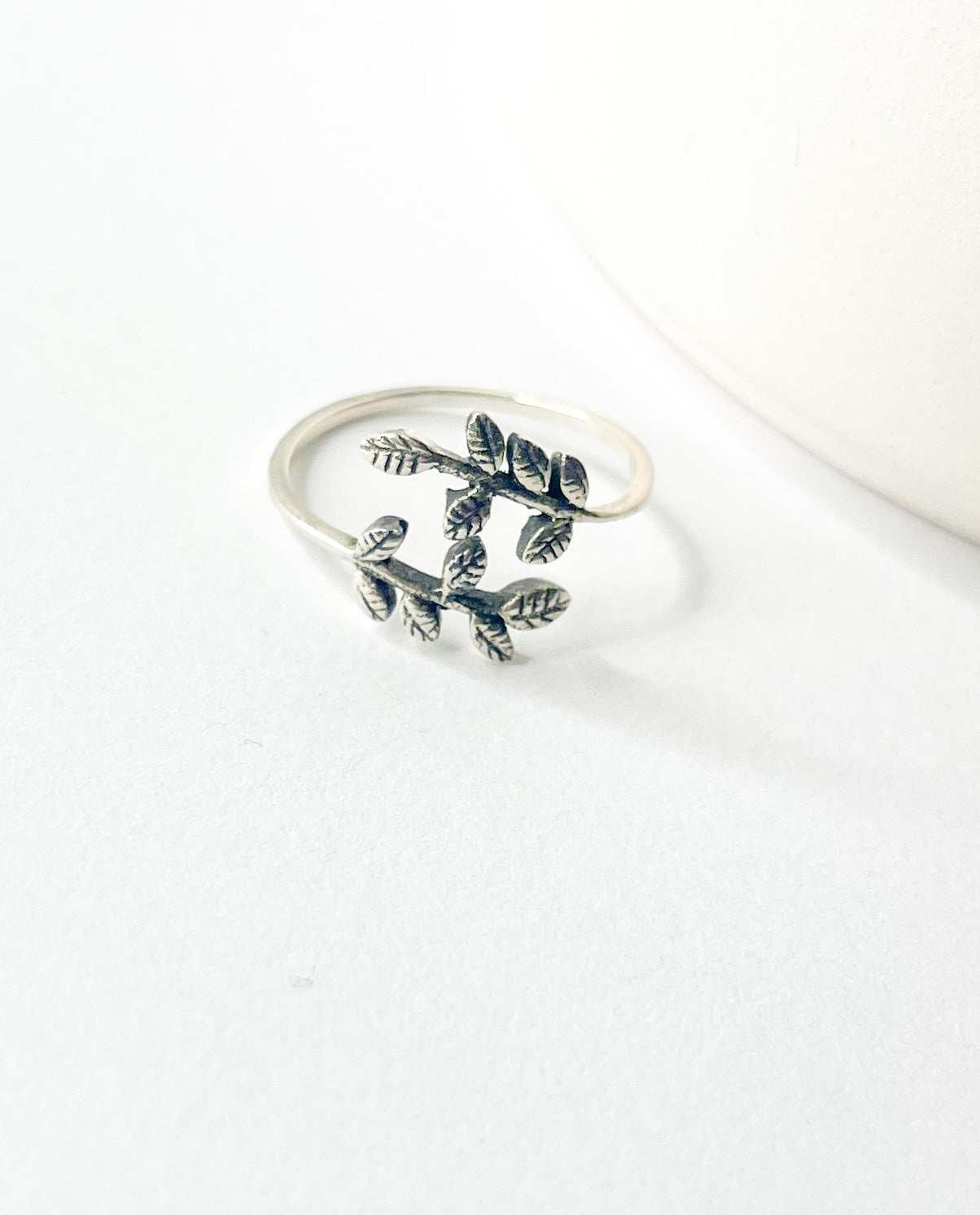 Leaf Bypass Ring - Solid Sterling Silver