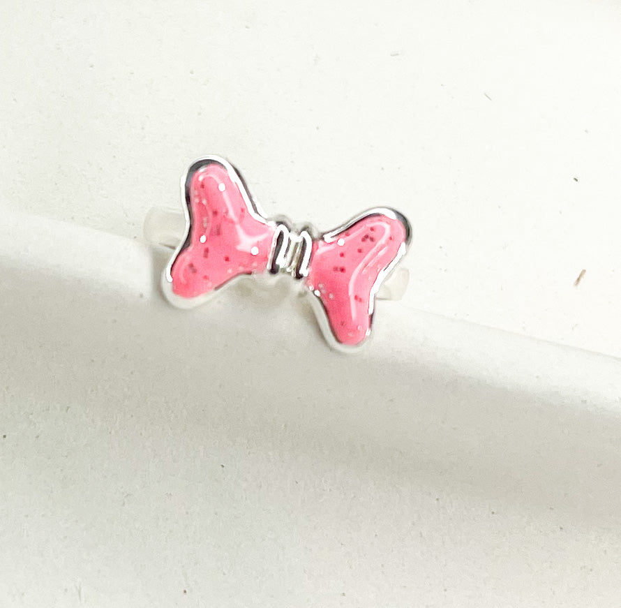 Kids Dainty Ring SS-Pink Bow