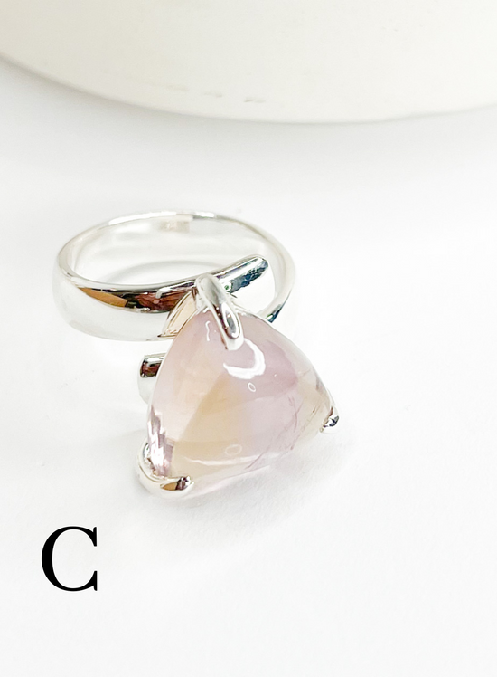 Load image into Gallery viewer, Trillion Ametrine Prong Ring - Solid Sterling Silver
