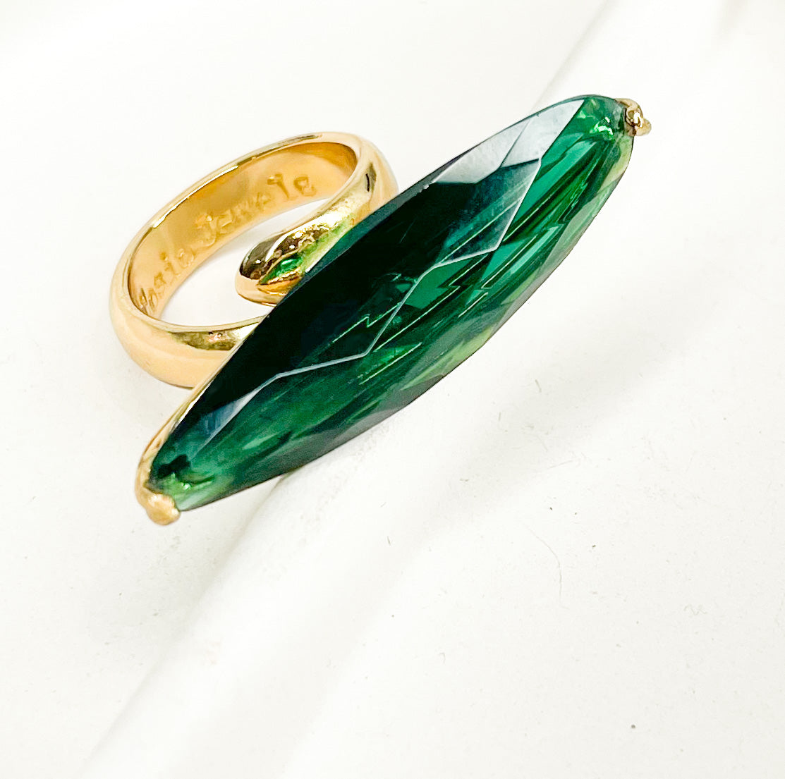 Load image into Gallery viewer, Green Nano Side Set Prong Ring  - Alchemia
