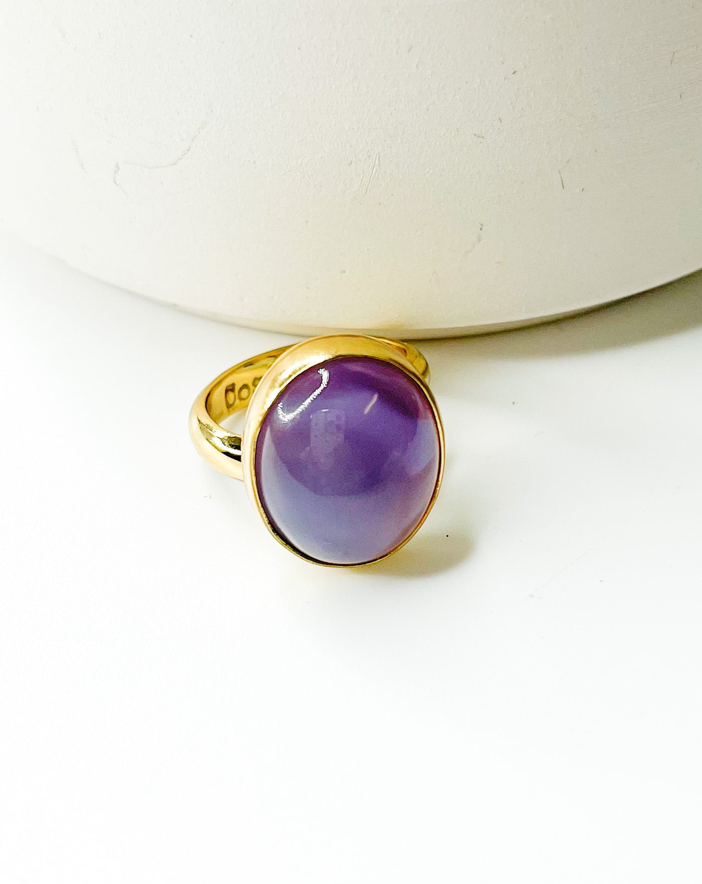 Purple Chalcedony Adjustable Ring - Alchemia