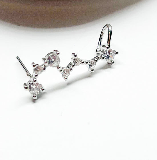 Load image into Gallery viewer, CZ Ear Crawlers-Solid Sterling Silver
