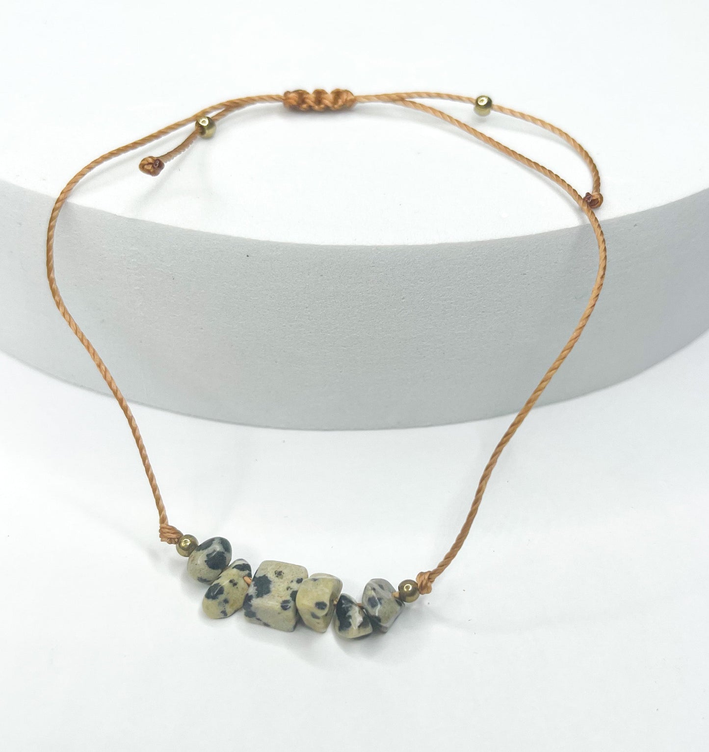 Dalmatian Jasper Bolo Bracelet - Natural Bolo