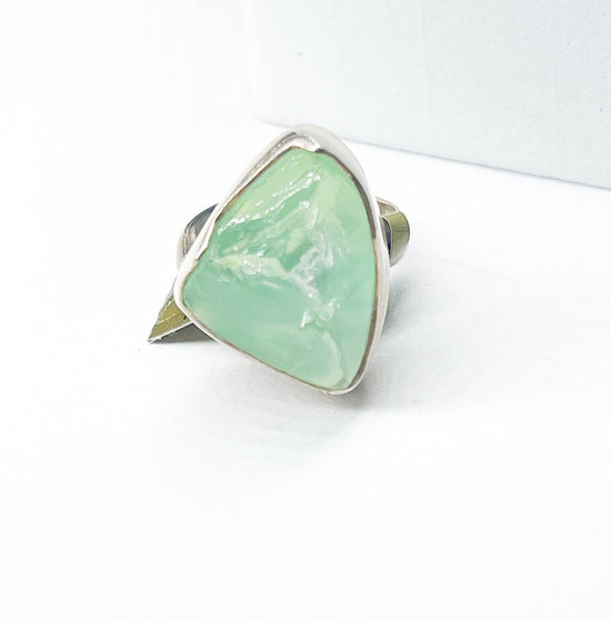 Adjustable Blue Raw Silver Ring-Starborn